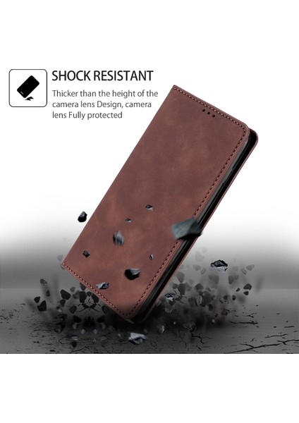 Xiaomi Için Pu Deri Telefon Kapağı 13 Ultra Cilt Touch Hissed Hissetme Kart Yuvası-Dark Brown ile Flip Telefon Kılıfı (Yurt Dışından)