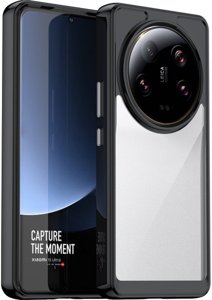 Xiaomi 13 Ultra Şeffaf Geri Kılıf Tpu+Akrilik Anti-Çizelge Şok Geçirmez Telefon Kapak Black (Yurt Dışından)