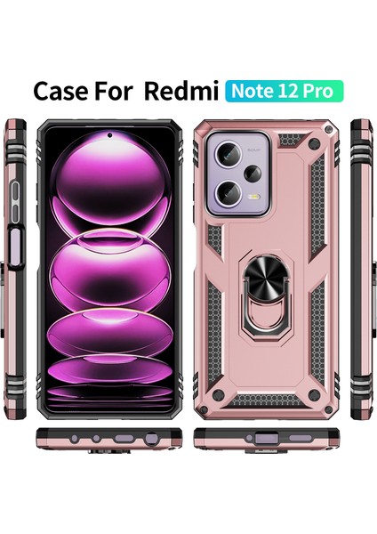 Xiaomi Redmi Için Ring Tutucu Kickstand Telefon Kılıfı Not 12 Pro 5g/not 12 Pro Speed ​​5g/poco X5 Pro 5g, Tpu+Pc Hybrid Cover-Lose Gold (Yurt Dışından) fiyatları