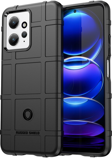Xiaomi Için Redmi Note 12 4g Yumuşak Tpu Kılıfı Kare Izgara Doku Anti-Drop Arka Kapak Black (Yurt Dışından)