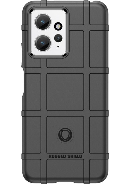 Xiaomi Için Redmi Note 12 4g Yumuşak Tpu Kılıfı Kare Izgara Doku Anti-Drop Arka Kapak Black (Yurt Dışından)