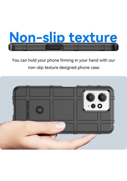 Xiaomi Için Redmi Note 12 4g Yumuşak Tpu Kılıfı Kare Izgara Doku Anti-Drop Arka Kapak Black (Yurt Dışından)