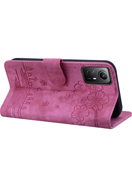 Xiaomi Için Redmi Note 12S 4g Sevimli Pu Deri Deri Telefon Kılıfı Şok Geçirmez Stand Cüzdan Kapağı Strap-Rose (Yurt Dışından) modelleri