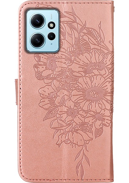 Xiaomi Için Redmi Note 12 4g Kelebek Çiçeği Basılı Pu Deri Stand Cüzdan Telefon Kılıfı El Strap-Rose Altın (Yurt Dışından) indirimleri