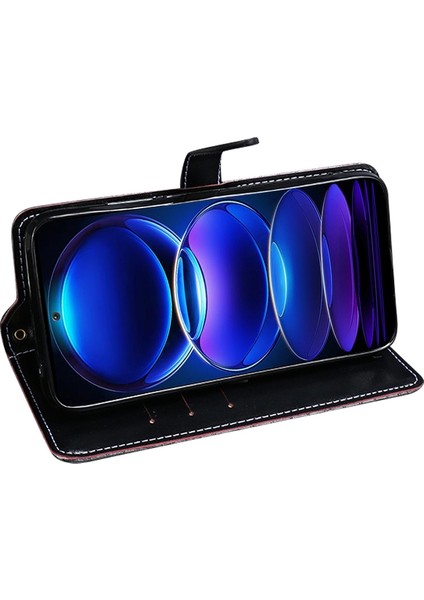 Xiaomi Redmi Için Note 12 Pro 5g /note 12 Pro Speed ​​5g /poco X5 Pro 5g Anti-Fall Timsah Doku Pu Deri Telefon Kılıf Stand Standı Cüzdan Manyetik Toka Kapak-Mavi (Yurt Dışından)