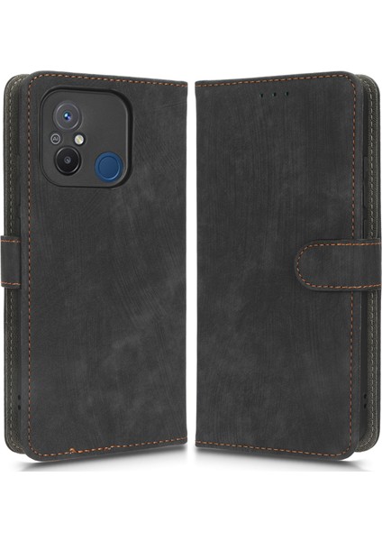 Xiaomi Redmi Için 12C 4G/11A 4g/poco C55 4g Rfıd Engelleme Pu Deri Telefon Kılıfı Manyetik Cüzdan Stand Telefon Kapak Black (Yurt Dışından)