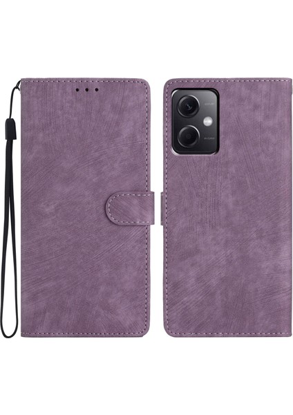 Xiaomi Redmi Için Cüzdan Telefon Kılıfı Not 12 5g (Çin)/(Hindistan)/(Global)/poco X5 5g, Pu Deri Deri Touch Stand Flip Cover-Purple (Yurt Dışından)