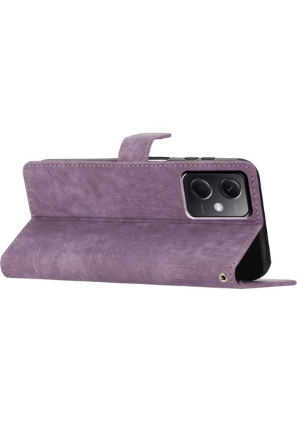 Xiaomi Redmi Için Cüzdan Telefon Kılıfı Not 12 5g (Çin)/(Hindistan)/(Global)/poco X5 5g, Pu Deri Deri Touch Stand Flip Cover-Purple (Yurt Dışından)