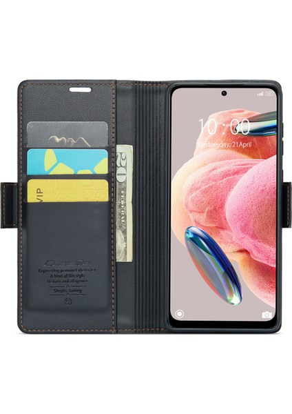 Xiaomi Redmi Için Deri Kılıf Not 12 4g Rfıd Stand Cüzdan Black ile Telefon Kapağı (Yurt Dışından) fiyatları