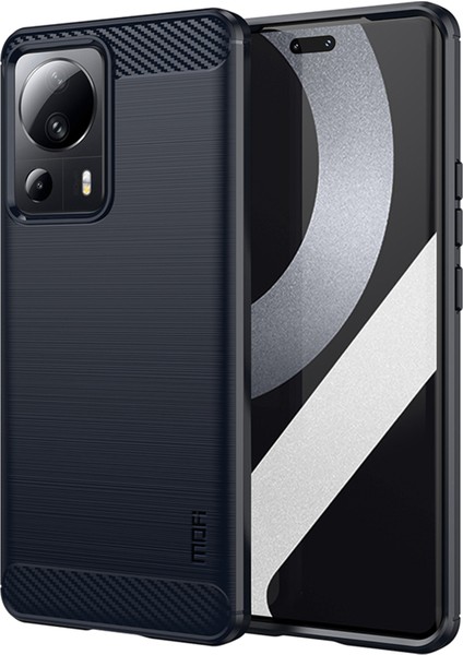Xiaomi 13 Lite/civi 2 5g Karbon Fiber Fırçalanmış Akıllı Telefon Kasası Çizilmeye Dayanıklı Tpu Telefon Geri Kapak-Mavi (Yurt Dışından)