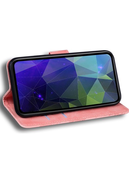 Xiaomi Için Redmi Note 12 5g (Global)/(Hindistan)/(Çin)/poco X5 5g Pu Deri Telefon Kılıfı Düz ​​renk Stand Cüzdan Kapak Pembe (Yurt Dışından)