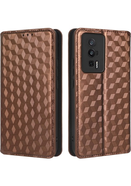 Xiaomi Redmi Poco F5 Pro 5g/redmi K60 Pro 5G/K60 5G/K60 Şampiyonu Edition Flip Deri Telefon Kapağı Standı Cüzdan-Kahverengi (Yurt Dışından)