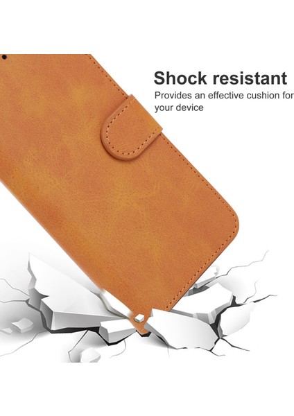 Xiaomi Için Redmi Note 12S 4g Cüzdan Stand Telefon Deri Kılıf Buzağı Doku Telefon Kapağı Kayış-Brown (Yurt Dışından)