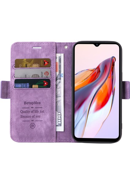 Xiaomi Redmi Için 12C 4G/11A 4g/poco C55 4g Cüzdan Telefon Kılıfı Şok Geçirmez Pu Deri Kapak Morası (Yurt Dışından) fiyatları