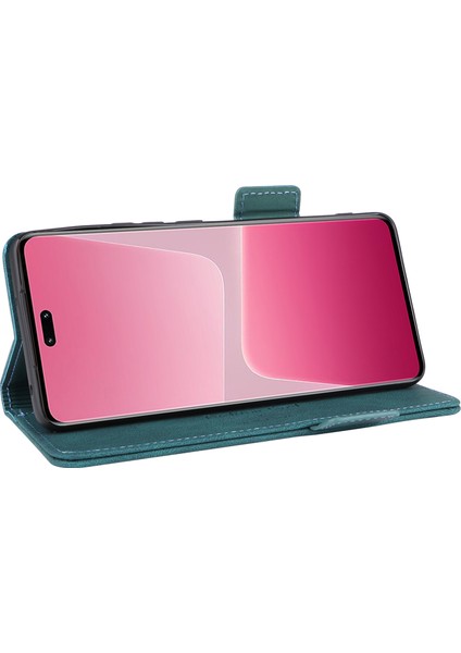 Xiaomi Için Pu Deri Telefon Kılıfı 13 Lite/civi 2 5g, Donanım Dekoru Çift Manyetik Toka Cüzdan Stand Telefon Kapak-Mavisi (Yurt Dışından) modelleri