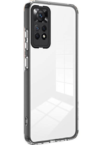 Xiaomi Redmi Için Note 12 Pro 4g Telefon Kılıfı Tpu Arka Plaka+Pc Çerçevesi+Pc Kamera Yüzüğü Clear Cover-Black (Yurt Dışından)