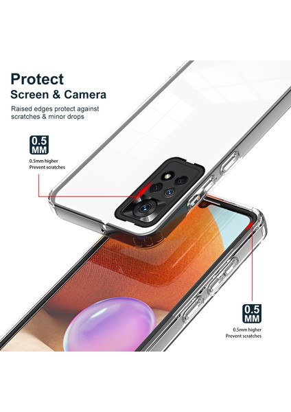 Xiaomi Redmi Için Note 12 Pro 4g Telefon Kılıfı Tpu Arka Plaka+Pc Çerçevesi+Pc Kamera Yüzüğü Clear Cover-Black (Yurt Dışından) fiyatları