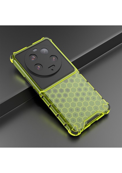 Xiaomi 13 Ultra Anti-Slatch Petek Dokusu Telefon Kılıfı Tpu+Pc Anti-Drop Akıllı Telefon Kapak Yeşil (Yurt Dışından) modelleri
