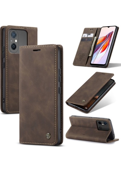 Xiaomi Redmi Için 12C 4G/11A 4g Stand Telefon Kapağı Pu Deri Deri Cüzdan Damla Geçirmez Case-Coffee (Yurt Dışından)