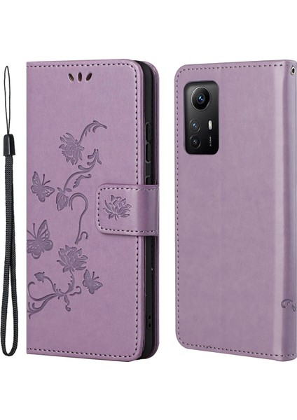 Xiaomi Redmi Için Deri Telefon Kılıfı Not 12S 4g Kelebek Çiçek (Yurt Dışından)