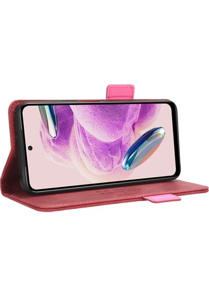 Xiaomi Için Redmi Not 12S 4g Toz Geçirmez Telefon Kılıfı Donanım Dekor Stand Kapağı Cüzdan Pu Deri Kabuk Rose (Yurt Dışından) modelleri