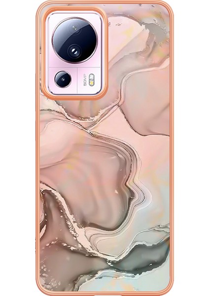 Xiaomi 13 Lite/civi 2 5g Telefon Tpu Kasası Imd Mermer Desen 2.0mm Elektrapkülleme Kapak Pembe (Yurt Dışından) fiyatları