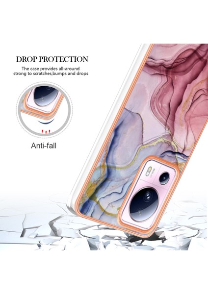 Xiaomi 13 Lite/civi 2 5g Telefon Tpu Kasası Imd Mermer Desen 2.0mm Elektrapkülleme Kapak-Rose Altın (Yurt Dışından) fırsatları
