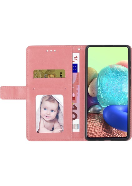 Xiaomi Için HT01 13 Ultra Cep Telefonu Kapağı Y Şeklinde Hat Basılı Stand Cüzdan Pu Deri+Tpu Kapak Pembe (Yurt Dışından)