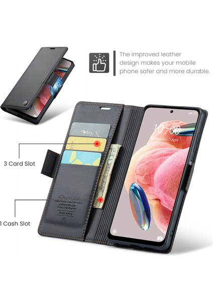 Xiaomi Redmi Için Deri Kılıf Not 12 4g Rfıd Stand Cüzdan Black ile Telefon Kapağı (Yurt Dışından) indirimleri