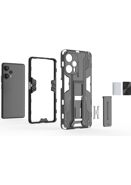 Xiaomi Redmi Için Note 12 Turbo/poco F5 5g Kickstand Anti-Drop Anti-Drop Telefon Kapağı Sabit Pc Yumuşak Tpu Kasa-Yeşil (Yurt Dışından) fiyatları