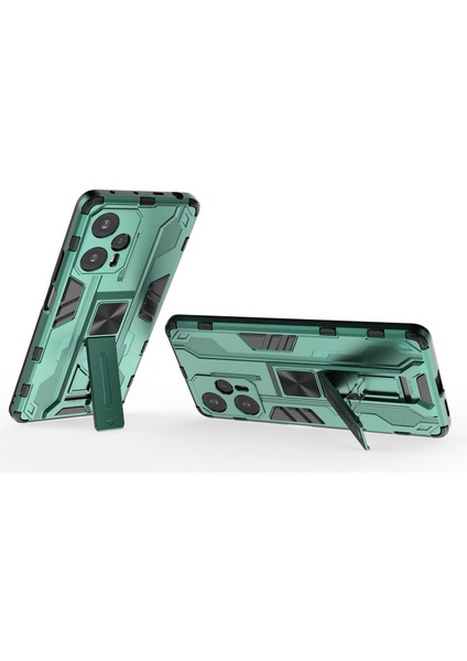 Xiaomi Redmi Için Note 12 Turbo/poco F5 5g Kickstand Anti-Drop Anti-Drop Telefon Kapağı Sabit Pc Yumuşak Tpu Kasa-Yeşil (Yurt Dışından) modelleri