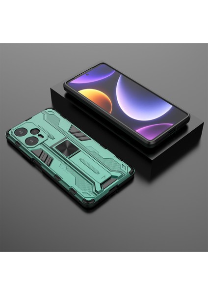 Xiaomi Redmi Için Note 12 Turbo/poco F5 5g Kickstand Anti-Drop Anti-Drop Telefon Kapağı Sabit Pc Yumuşak Tpu Kasa-Yeşil (Yurt Dışından) fırsatları