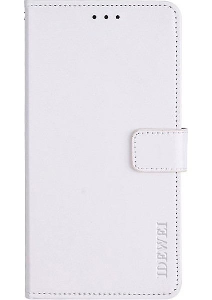 Xiaomi Için 13 Lite/civi 2 5g Fingerprint Anti-Fingerprint Telefon Kılıfı Pu Deri Çılgın At Doku Doku Cüzdan Flip Kapak-Beyaz (Yurt Dışından)