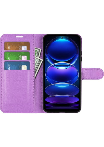 Xiaomi Redmi Için Note 12 5g (Global)/(Hindistan)/(Çin)/poco X5 5g Tam Koruma Kılıfı Flip Anti-Sracratch Litchi Doku Pu Deri Deri Stand Cüzdan Telefon Kapak-Göstergesi (Yurt Dışından) fiyatları