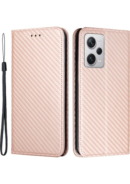 Xiaomi Poco X5 Pro 5g/redmi Için Note 12 Pro 5g/note 12 Pro Speed ​​5g Deri Telefon Kılıfı Stand-Rose Gold (Yurt Dışından)