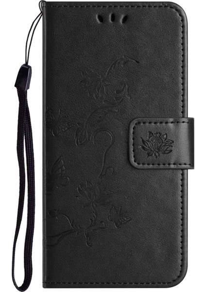 Xiaomi Için Redmi Note 12 4g Deri Telefon Kılıfı Baskılı Kelebek Çiçek Manyetik Tutucu Flip Stand Cüzdan Kapak Black (Yurt Dışından) fiyatları