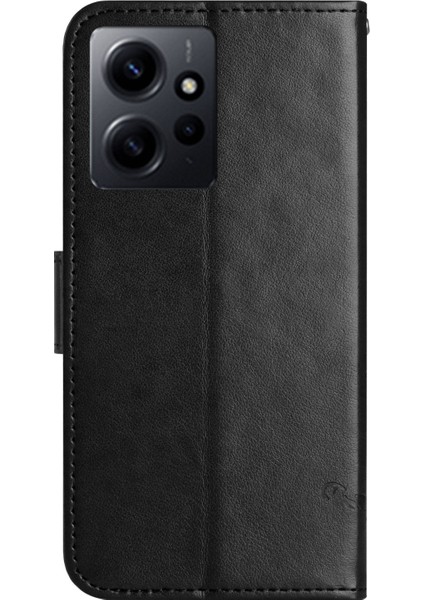 Xiaomi Için Redmi Note 12 4g Deri Telefon Kılıfı Baskılı Kelebek Çiçek Manyetik Tutucu Flip Stand Cüzdan Kapak Black (Yurt Dışından) indirimleri