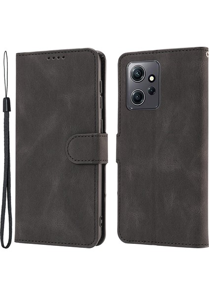 Xiaomi Redmi Için Not 12 4g Pu Deri Folyo Flip Kapak Manyetik Kapatma Cüzdan Stand Telefon Kılıfı Black (Yurt Dışından)