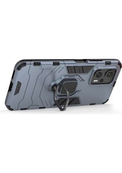 Xiaomi Redmi Için Yüzük Kickstand Telefon Kılıfı Not 11T Pro 5g/not 11T Pro+ 5g/poco X4 Gt 5g/redmı K50I 5g, Şok Geçirmez Yumuşak Tpu+ Sert Pc Hybrid Koruyucu Kapak Mavisi (Yurt Dışından)