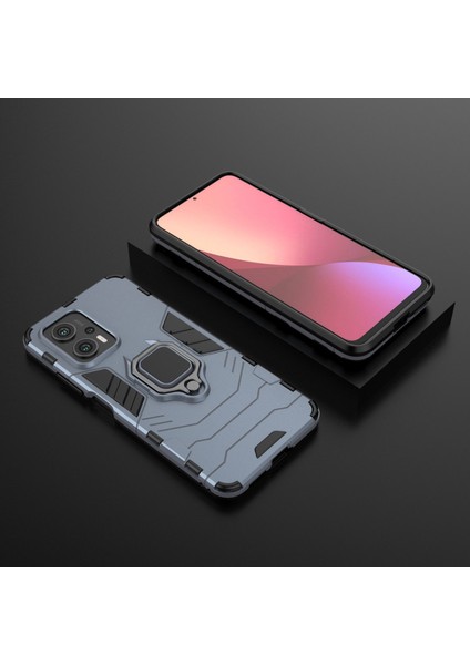 Xiaomi Redmi Için Yüzük Kickstand Telefon Kılıfı Not 11T Pro 5g/not 11T Pro+ 5g/poco X4 Gt 5g/redmı K50I 5g, Şok Geçirmez Yumuşak Tpu+ Sert Pc Hybrid Koruyucu Kapak Mavisi (Yurt Dışından)
