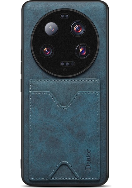 Xiaomi 13 Için 13 Ultra Damla Geçirmez Kickstand Card Yuvası Pu Deri Kaplamalı Tpu Telefon Kapak Mavisi (Yurt Dışından)