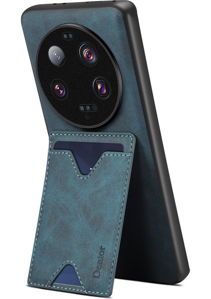 Xiaomi 13 Için 13 Ultra Damla Geçirmez Kickstand Card Yuvası Pu Deri Kaplamalı Tpu Telefon Kapak Mavisi (Yurt Dışından) modelleri