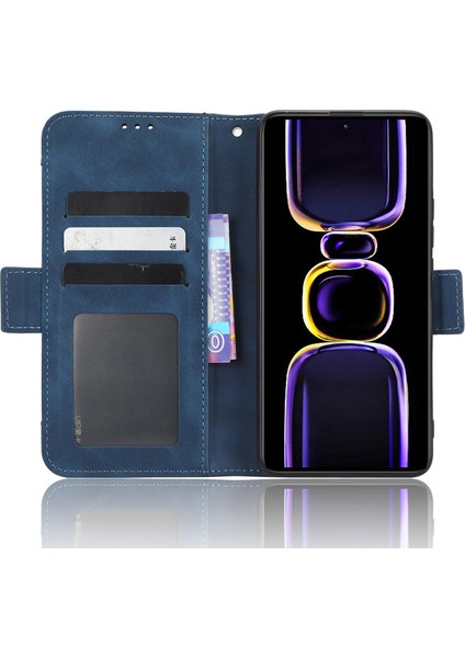 Xiaomi Için Telefon Cüzdan Kapağı Poco F5 Pro 5g/redmi K60 Pro 5G/K60 5G/K60 Şampiyon Edition Pu Pu Deri Çoklu Kart Yuvaları Stand Telefon Kılıf Mavisi (Yurt Dışından) fiyatları