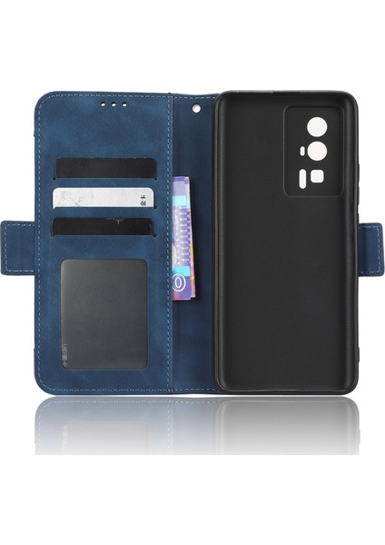 Xiaomi Için Telefon Cüzdan Kapağı Poco F5 Pro 5g/redmi K60 Pro 5G/K60 5G/K60 Şampiyon Edition Pu Pu Deri Çoklu Kart Yuvaları Stand Telefon Kılıf Mavisi (Yurt Dışından) indirimleri