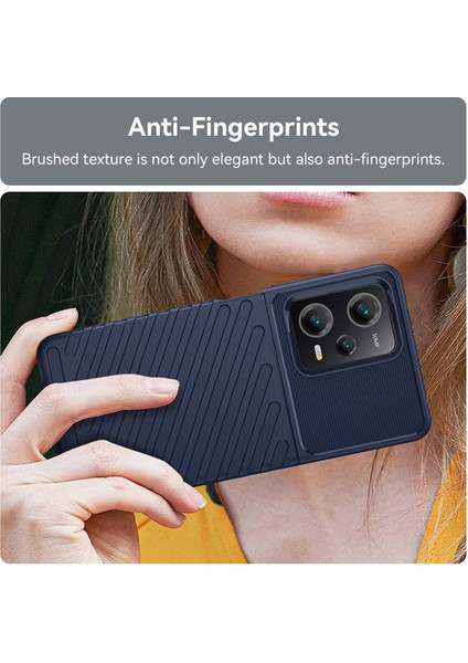 Xiaomi Redmi Için Anti-Fall Arka Kabuk Not 12 Pro 5g/not 12 Pro Speed ​​5g/poco X5 Pro 5g Thunder Serisi Kalınlaştırılmış Tpu Telefon Kılıfı Twill Doku Telefon Kapak Mavisi (Yurt Dışından) indirimleri