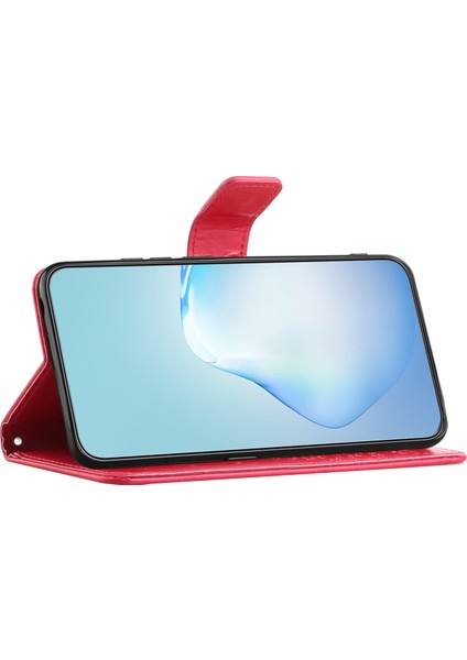 Xiaomi Için Redmi Not 12 4g Baykuş Ağacı Baskılı Desen Telefon Cüzdan Kılıfı Pu Deri Stand Telefon Kapak-Kırmızı (Yurt Dışından)