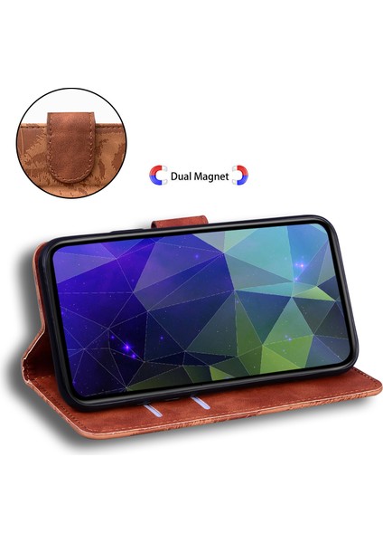 Xiaomi Için Redmi Note 12 Turbo/poco F5 5g Telefon Kılıfı Cüzdan Stand Baskılı Tiger Pu Deri Kapak Kahverengi (Yurt Dışından)