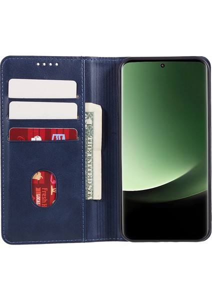 Xiaomi Redmi Için Note 12 Pro 5g/note 12 Pro Speed ​​5g/poco X5 Pro 5g Pu Deri Stand Buzağı Dokusu Cüzdan Telefon Kapak Mavisi (Yurt Dışından)