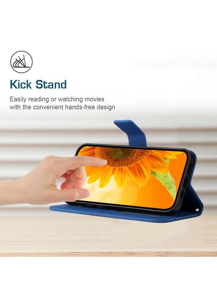 HT04 Cüzdan Flip Kapak Xiaomi Için Poco F5 Pro 5g/redmi K60 5G/K60 Pro 5g, Pu Deri Standı Ayçiçeği Deseni Omuz Askısı Sapfirli Baskılı Telefon Kasası (Yurt Dışından)