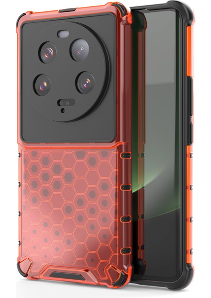 Xiaomi 13 Ultra Anti-Slatch Petek Doku Doku Telefon Kılıfı Tpu+Pc Anti-Drop Akıllı Telefon Kapak-Kırmızı (Yurt Dışından)